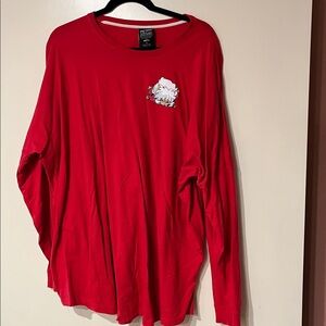 Hot Topic Red Inuyasha Long Sleeve Graphic Tee - “Sit Boy!”